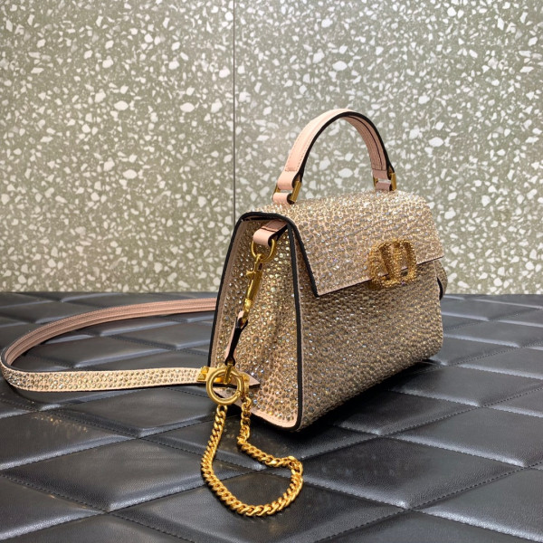 VALENTINO MINI VSLING HANDBAG WITH SPARKLING EMBROIDERY