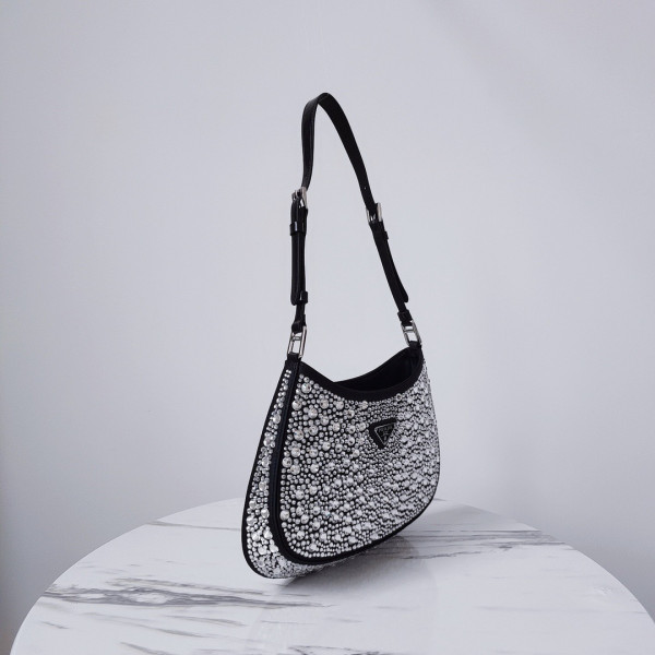 Pra*a cleo satin bag with appliqués