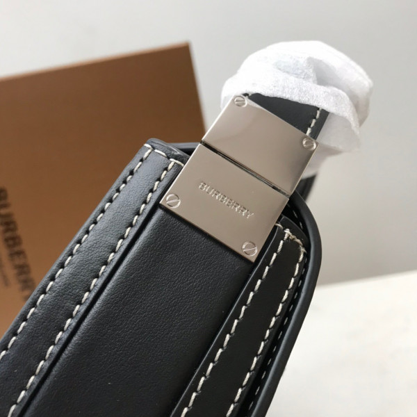 B**rry small logo graphic denim and leather olympia bag