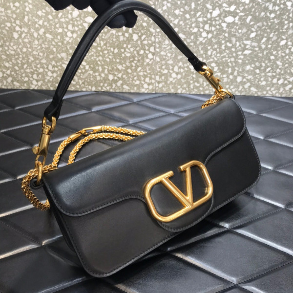 VALENTINO LOCÒ CALFSKIN SHOULDER BAG