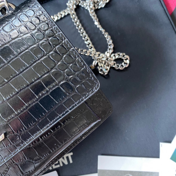 Y*L sunset in crocodile-embossed shiny leather