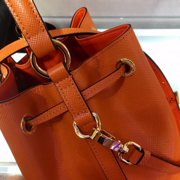 Pra*a saffiano leather bucket bag