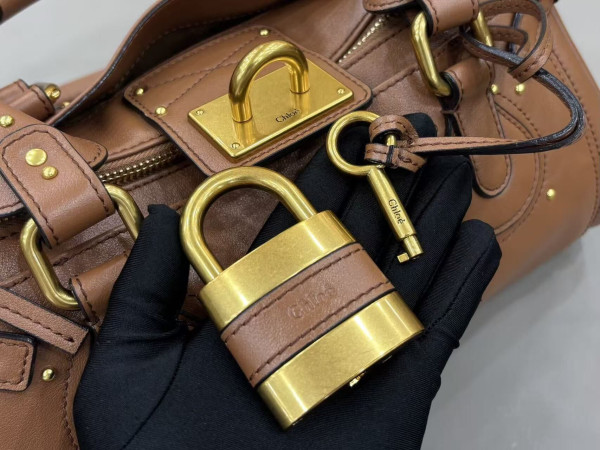 Chloe Paddington bag in grained leather - 36*18*18cm