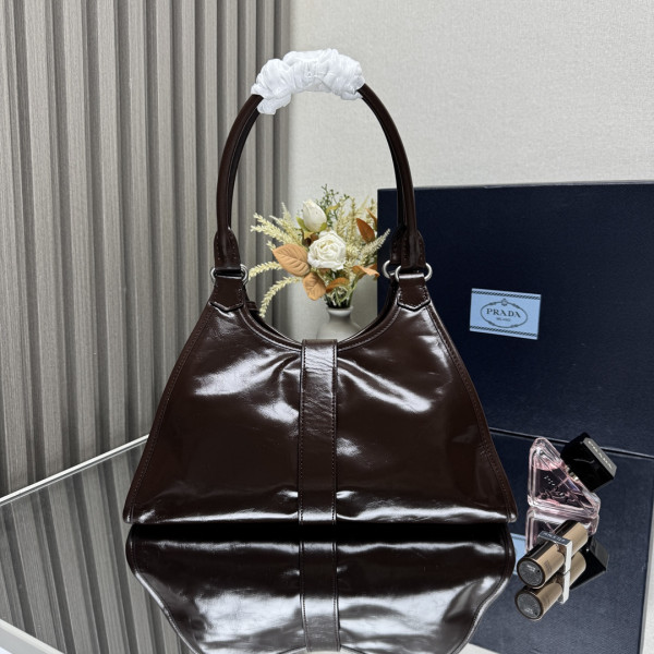 Pra*a medium leather tote bag-32*21*15cm
