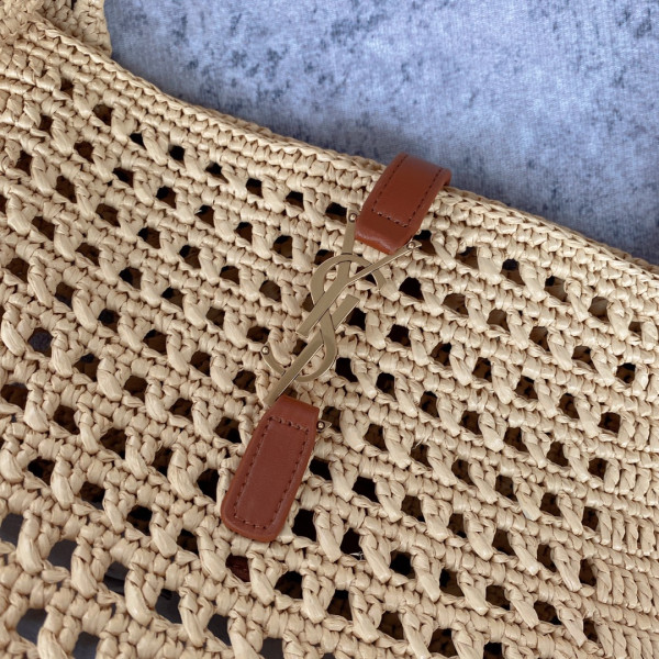 y*l le 5 à 7 S*pple in raffia crochet and smooth leather